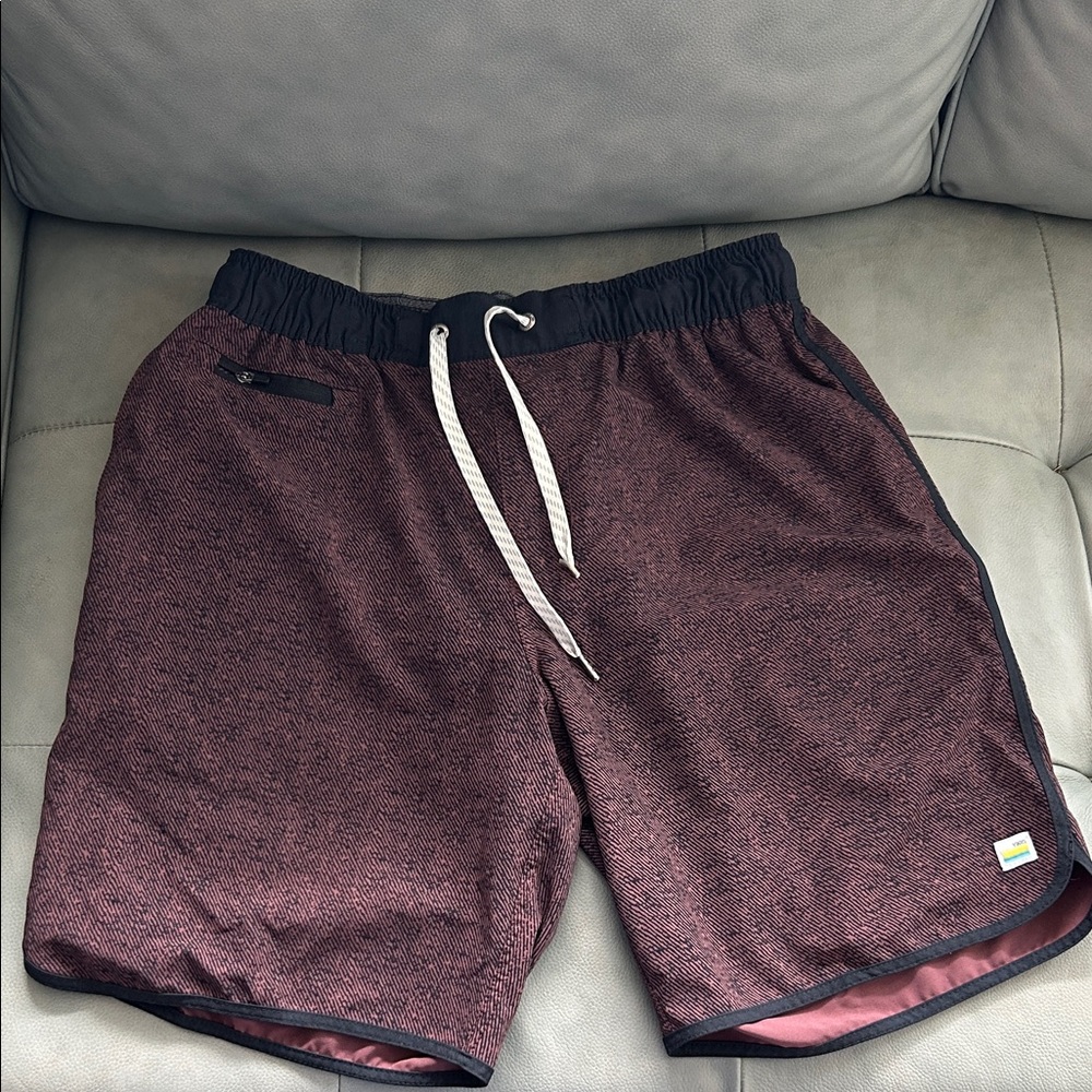 Vuori Men's Burgundy Athletic Shorts